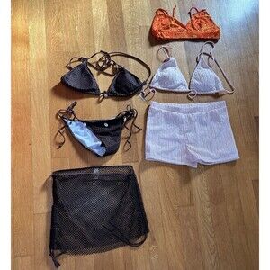 Bundle Lot (6) Pieces Womens XL Bikini Tops And Bottoms Almost Famous Shein